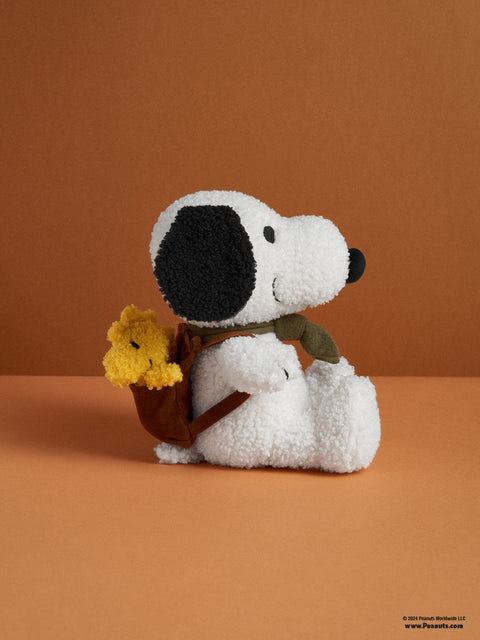 Snoopy with Woodstock in Backpack 20 cm - 8'' | Cream